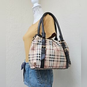 Burberry Coated Canvas No Long Handle Handbag Shoulder Bag AUTHENTIC